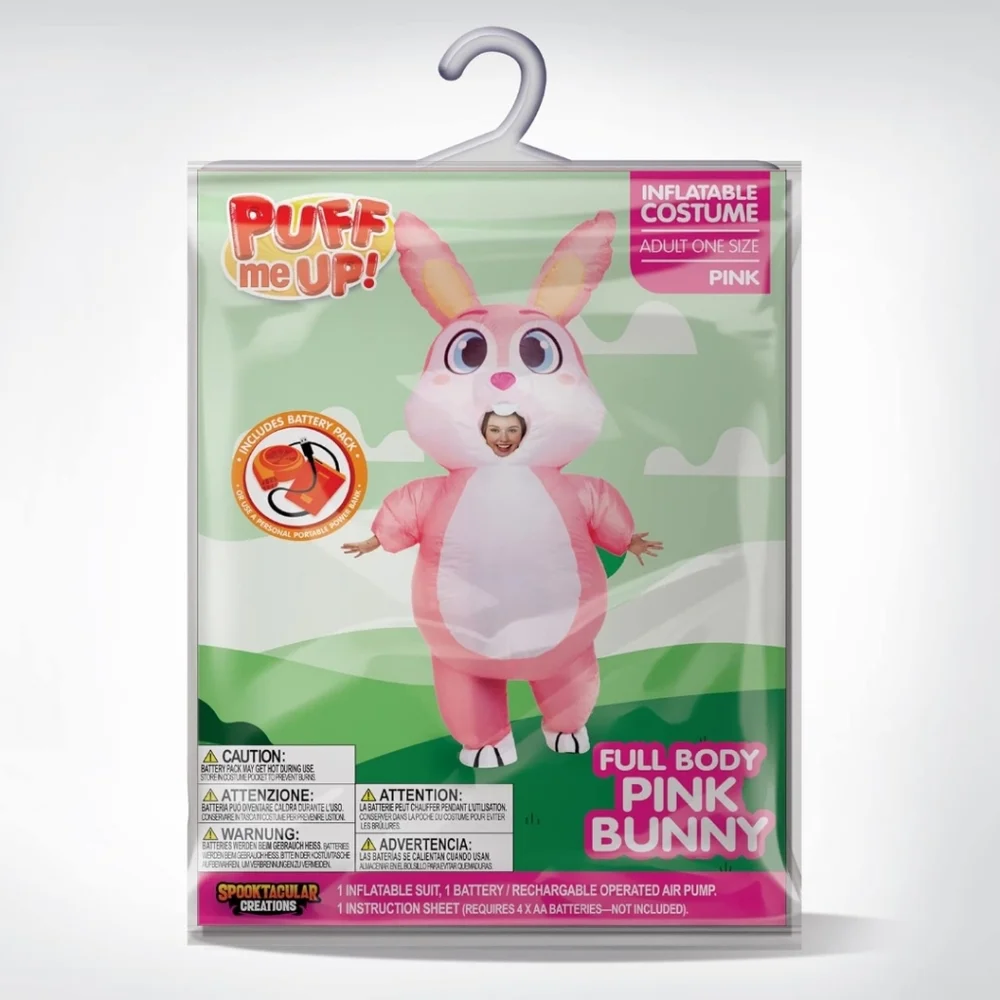 Inflatable Pink Bunny Costume for Kids - Cute Rabbit Outfit
